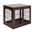 66cm Modern Indoor Pet Cage w/ Metal Wire 3 Doors Latches Base Small Animal House Tabletop Crate Decorative Stylish Brown