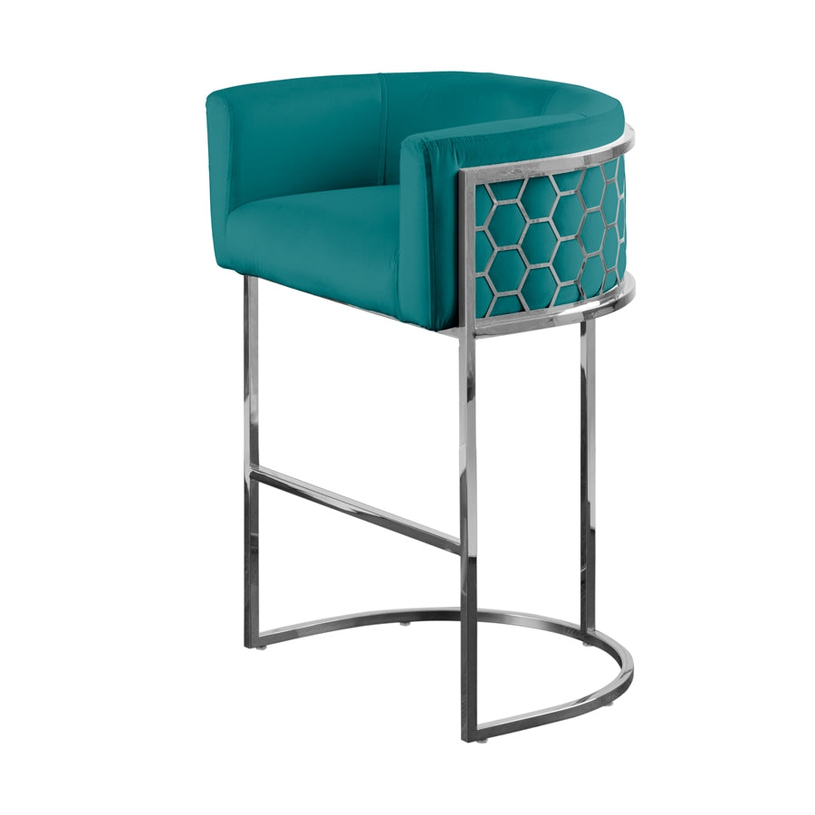 Alveare Counter Stool Silver - Peacock