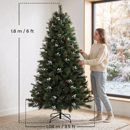 6ft Artificial Christmas Tree with 716 Branch Tips for Holiday Decor