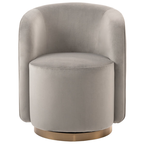 West End Swivel Dining Chair - Dove Grey - Brass Base