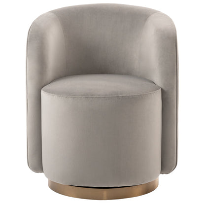 West End Swivel Dining Chair - Dove Grey - Brass Base