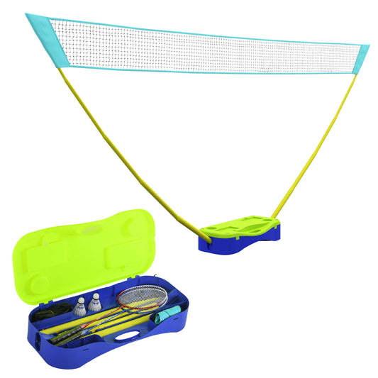 Portable Badminton Net Set w/ Volleyball Net, Rackets, Shuttlecocks