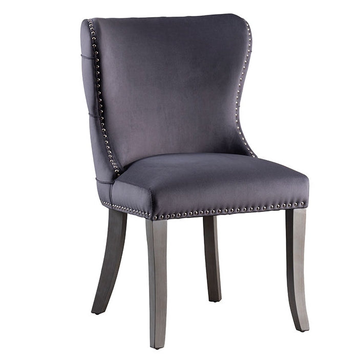Margonia Dining Chair - Storm Grey with Pewter Legs