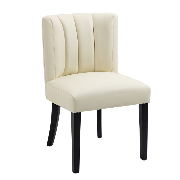 Set of 2 Hatfield Dining Chairs - Cream Faux leather