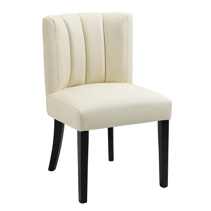Rocco Black Dining Table and 6 Hatfield Cream Faux Leather Chairs