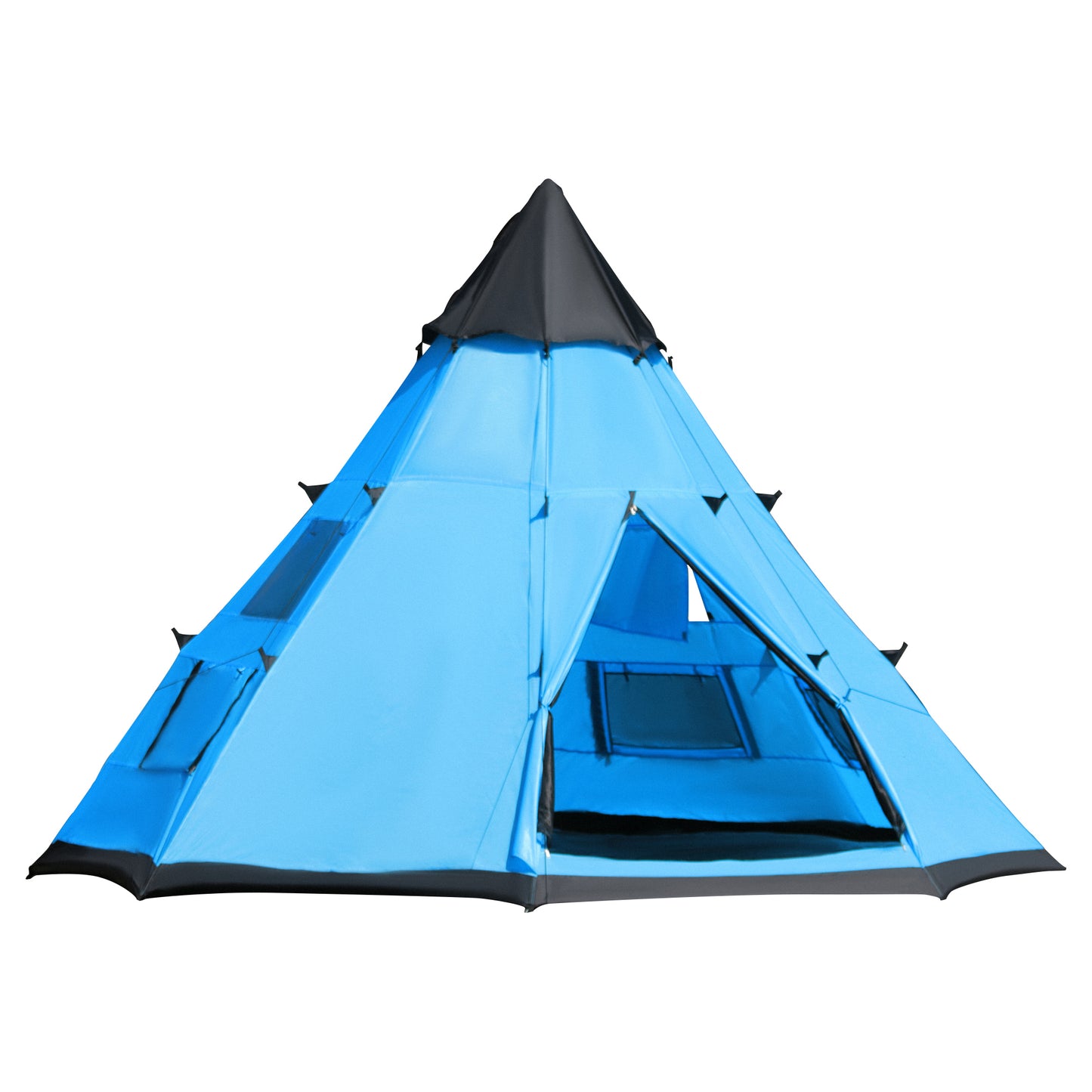 6-7 Person Large Family Party Camping Tent W/ Carrying Bag, Blue