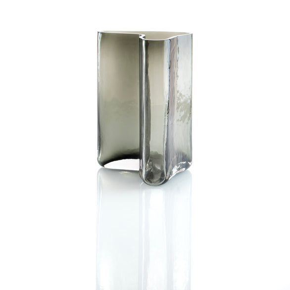Large Smoked Grey Glass Vase