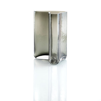 Large Smoked Grey Glass Vase