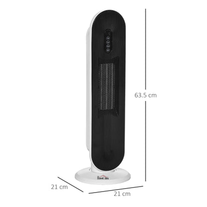 Ceramic Space Heater Tower Heater with 45-degree Oscillation, White