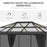 3 x 3.6m Hardtop Gazebo with UV Resistant Polycarbonate Roof and Aluminium Frame, Garden Pavilion with Mosquito Netting and Curtains