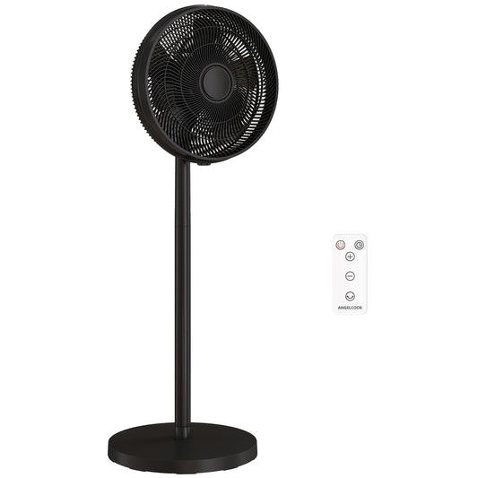 40 cm Standing Pedestal Fan, Quiet Electric Cooling Floor Fan, Black