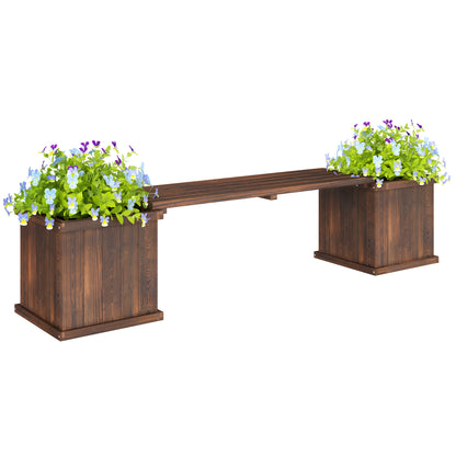 Wooden Garden Planter & Bench Combination Garden Raised Bed