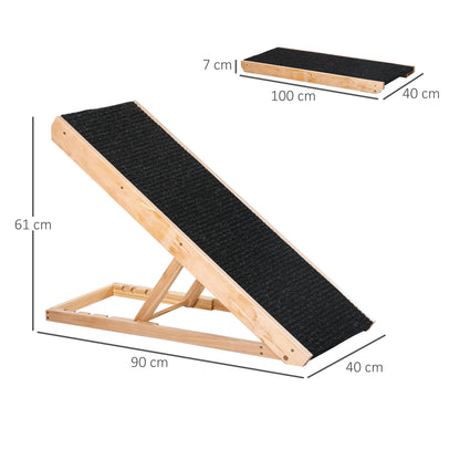 Dog Ramp, Foldable Pet Ramp with 4 Adjustable Heights for Sofa, Bed