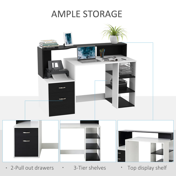 Multi-Storage & Workstation Desk Table Storage Shelves Home Office