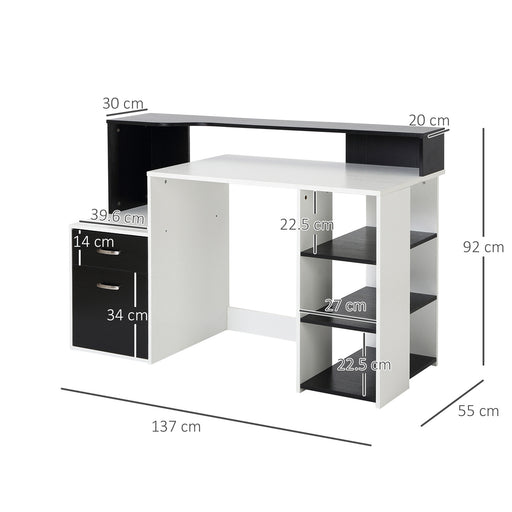 Multi-Storage & Workstation Desk Table Storage Shelves Home Office