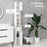 Slim Bathroom Cabinet, Toilet Roll Storage w/ Open Shelfs, White