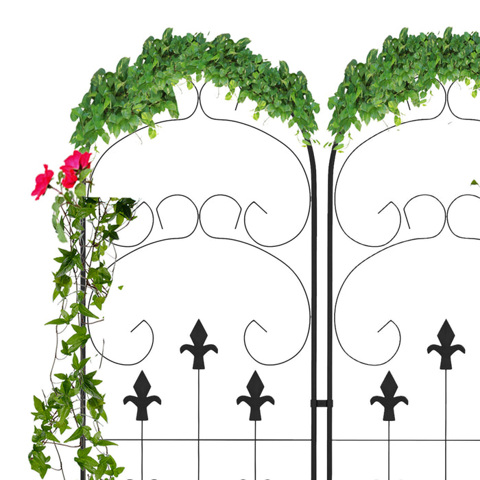 Metal Trellis Set of 2, Garden Trellis for Climbing Plants Support Frames, Scrolls Design