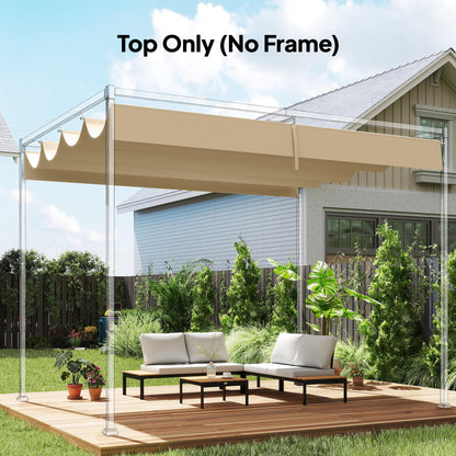 Retractable Pergola Canopy Only for 4 x 3 m Pergola, Khaki