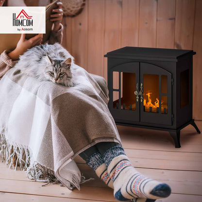 Ethanol Fireplace Stove Freestanding Bioethanol Fire w/ 0.9L Tank Black