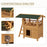 Cat House Outdoor w/ Balcony Stairs Roof, 77 x 50 x 73 cm, Natural