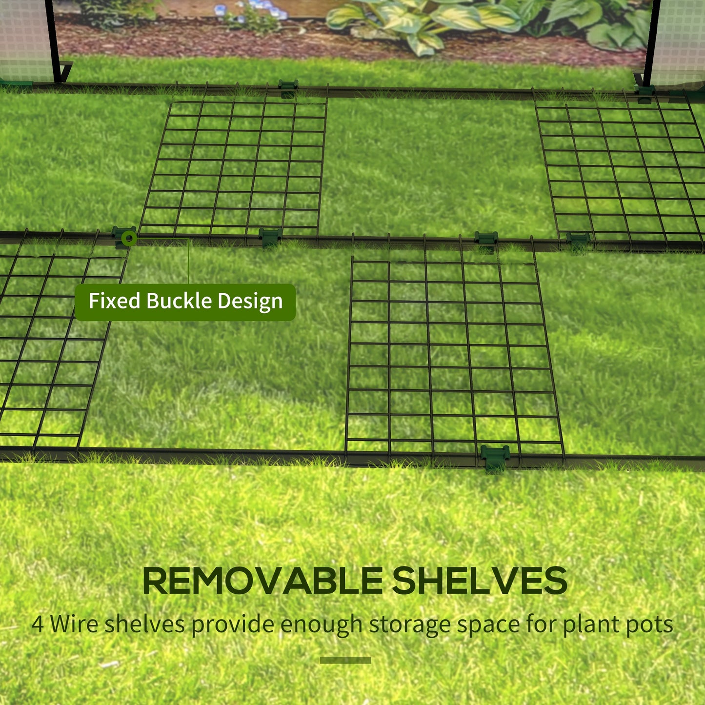 Mini Greenhouse with 4 Wire Shelves Portable Garden Grow House Upgraded Tomato Greenhouse with Roll Up Door and Vents, 100 x 80 x