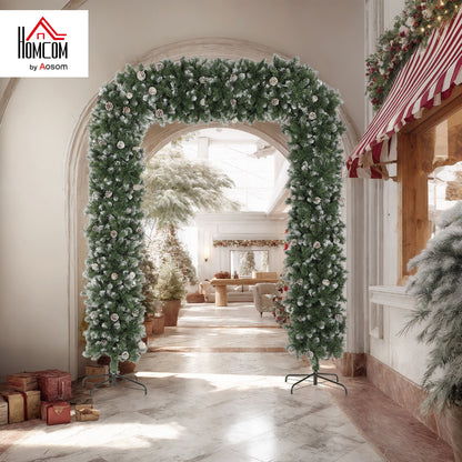 8.2 ft Snow Frosted Christmas Tree Arch, Doorway Decor with 1800 Tips