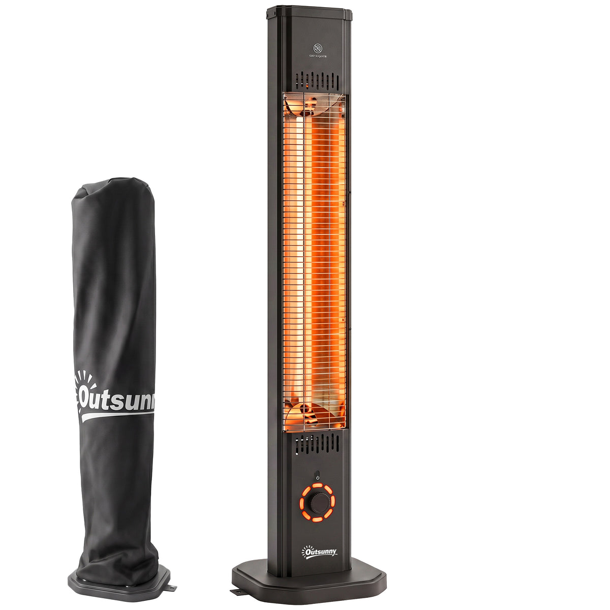 2000 W Electric Infrared Patio Heater with Cover, IP65, Black