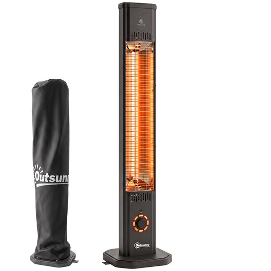 2000 W Electric Infrared Patio Heater with Cover, IP65, Black