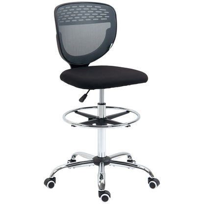 Vinsetto Draughtsman Chair, Tall Office Chair with Lumbar Support, Grey