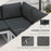 4 Pcs Patio Garden Set w/ 5-Level Recline Corner Sofa, Garden Lounge Sectional Conversation Sofa Set w/ Cushions, Coffee Table, White