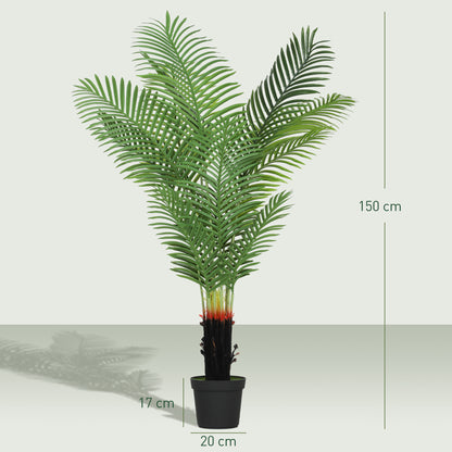 150cm Artificial Areca Palm Tree with PE Leaves and Flocked Soil