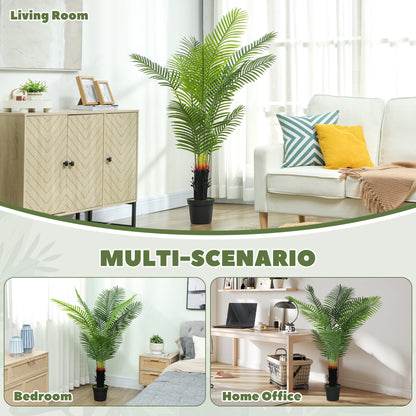 150cm Artificial Areca Palm Tree with PE Leaves and Flocked Soil