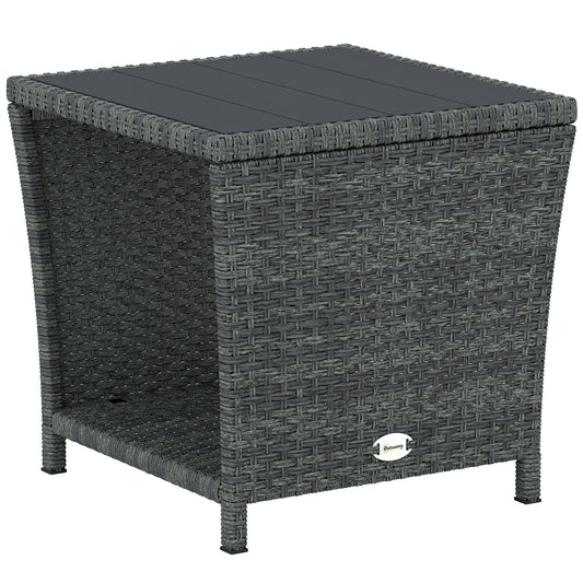Side Table 2-Tier with Storage Shelf/Grey