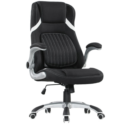Fabric Office Desk Chair w/ Adjustable Height Tilt Function Black