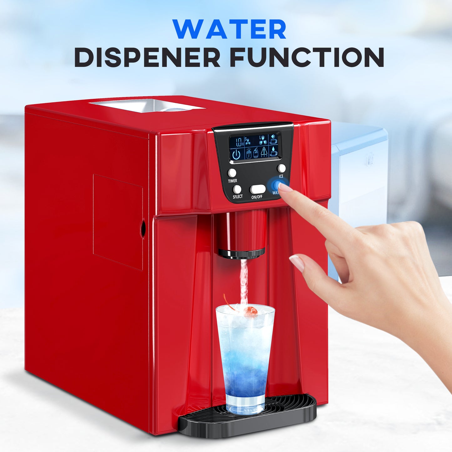 Ice Maker Machine and Water Dispenser 9 Ice Cubes Ready in 6-10 Mins