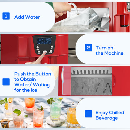 Ice Maker Machine and Water Dispenser 9 Ice Cubes Ready in 6-10 Mins