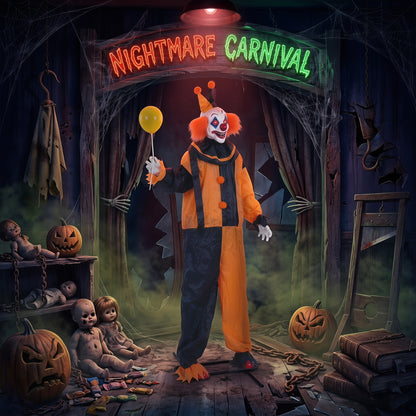190 cm Life Size Animated Clown Halloween Decorations Outdoor Indoor