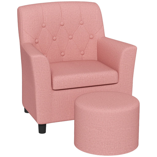 Kids Sofa Set with Footrest for Playroom Bedroom, Pink