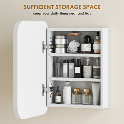 Wall Mounted Bathroom Cabinet with Mirror Adjustable Shelves White