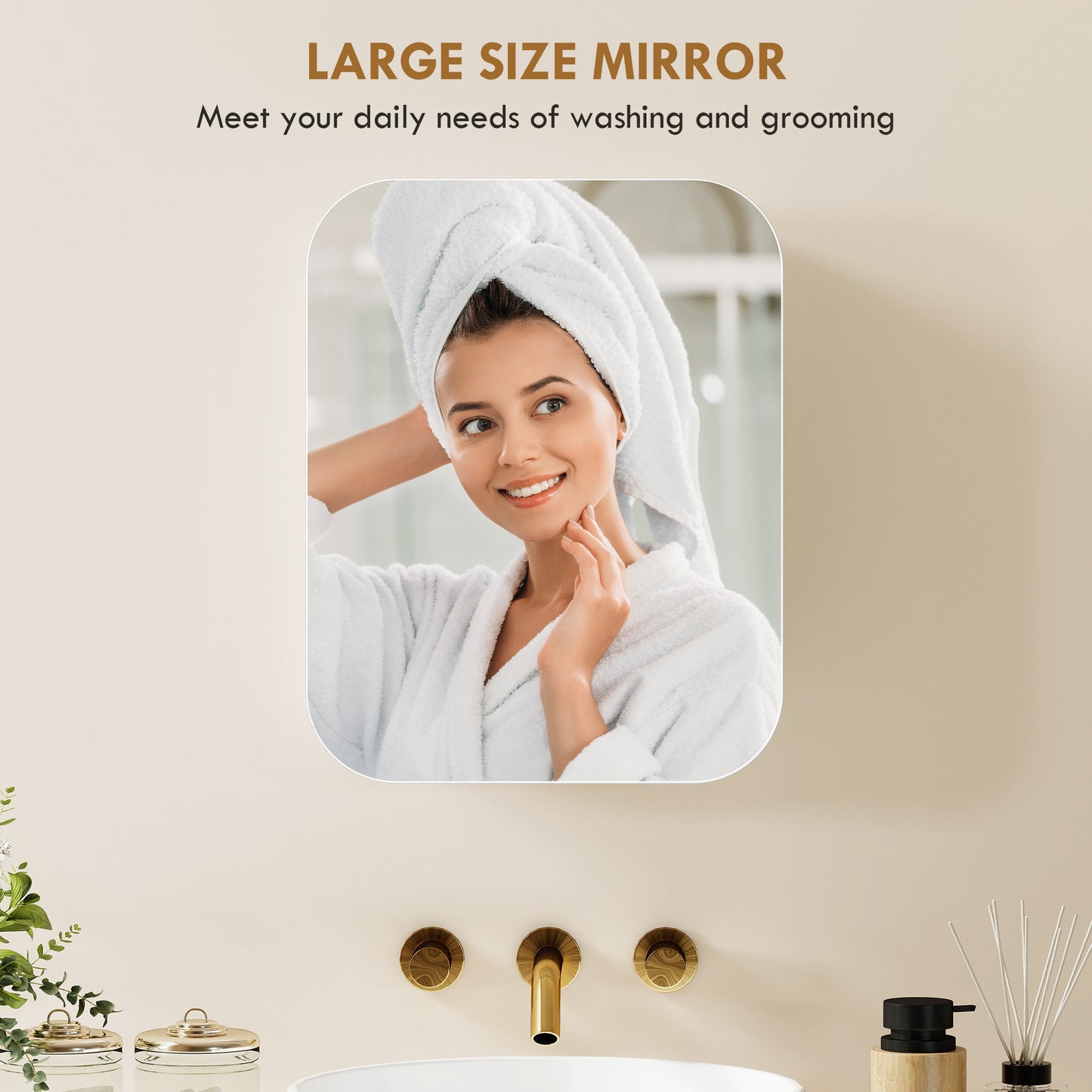 Wall Mounted Bathroom Cabinet with Mirror Adjustable Shelves White