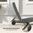 Outdoor Rattan Sun Lounger with Reclining Back, Wheels, Dark Grey