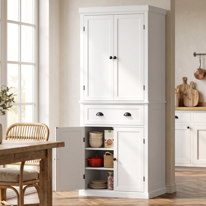 Tall Kitchen Cupboard, 183cm Freestanding Storage Cabinet with Drawer