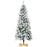 5 Foot Snow Flocked Artificial Christmas Tree, Xmas Pencil Tree with 426 Realistic Branches, Auto Open, Pinewood Base, Green