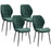 Modern Style Kitchen Chairs Set of 4 with Flannel Upholstered, Dark Green