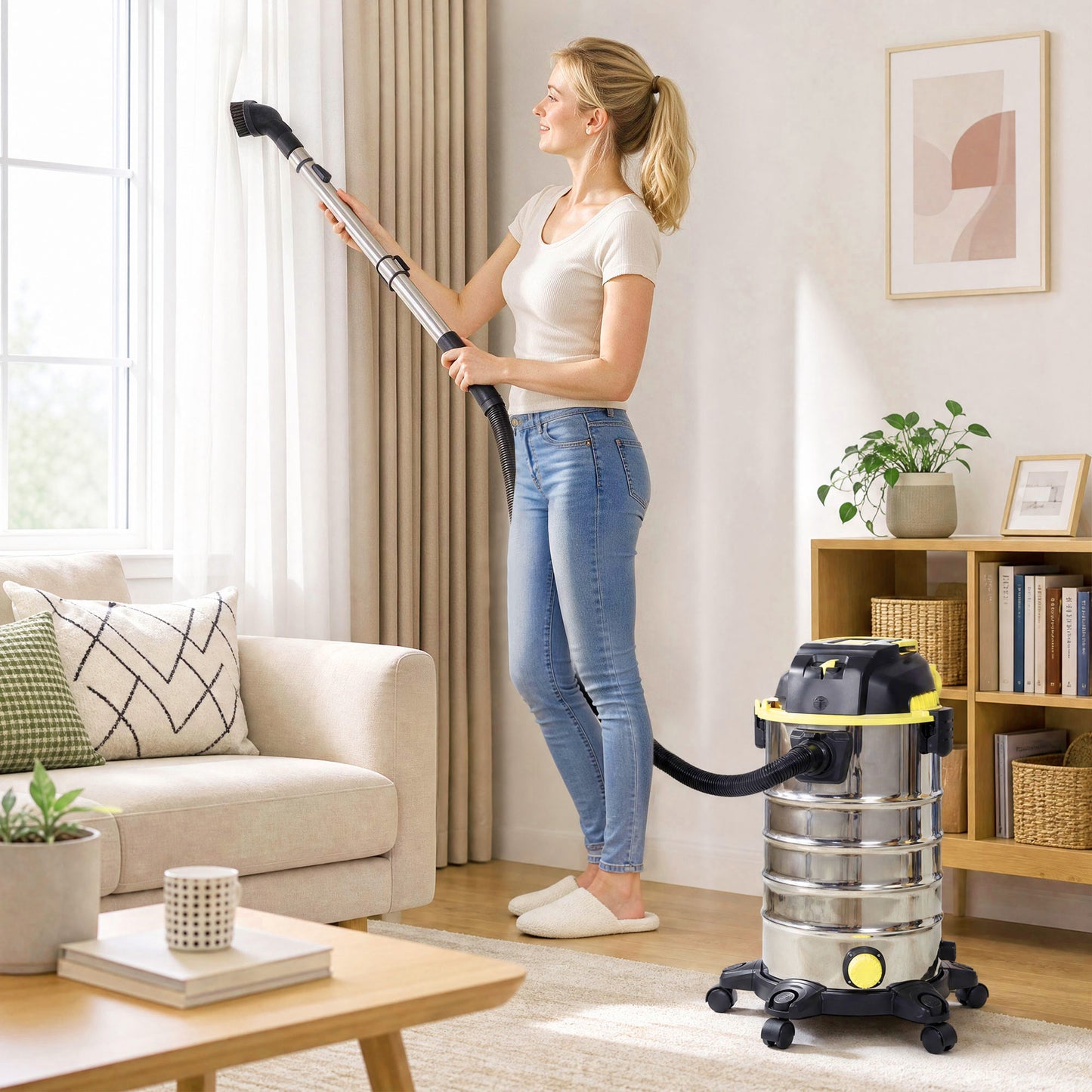 1400W Vacuum Cleaner with Blowing Mode, Yellow