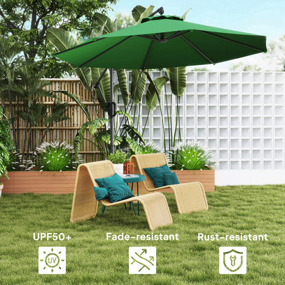 3(m) Cantilever Banana Parasol with Cover Wind Strap UPF50+Green