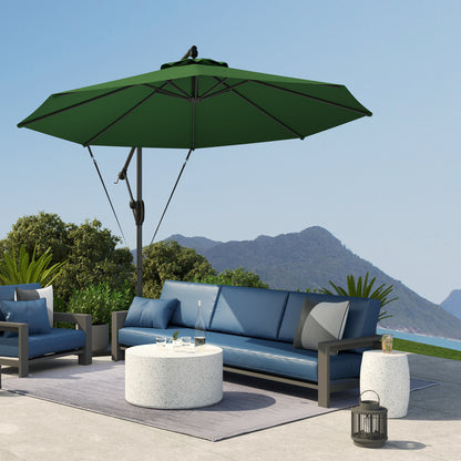 3(m) Cantilever Banana Parasol with Cover Wind Strap UPF50+Green