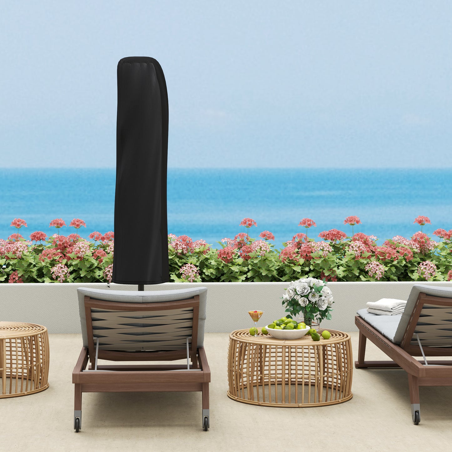 3(m) Cantilever Banana Parasol with Cover Wind Strap UPF50+Green