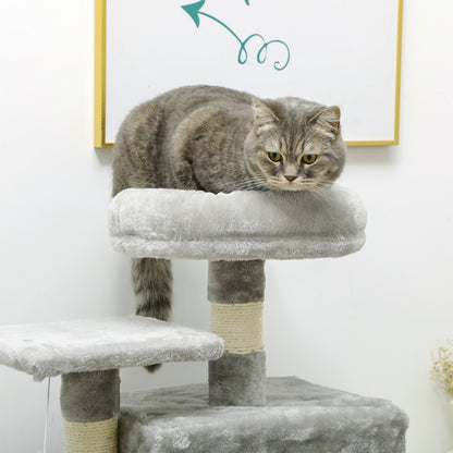 132cm Multi-Activity Cat Tree w/ House, Bed, Ladder, Scratch Post - Grey
