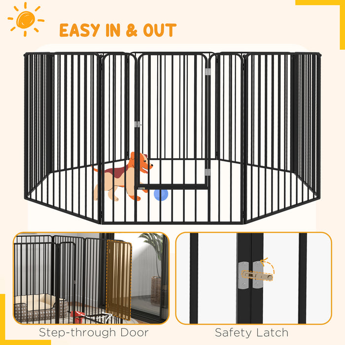 8 Panels Heavy Duty Dog Pen, 100cm Height Pet Playpen for Indoor Outdoor, Small Medium Large Dogs